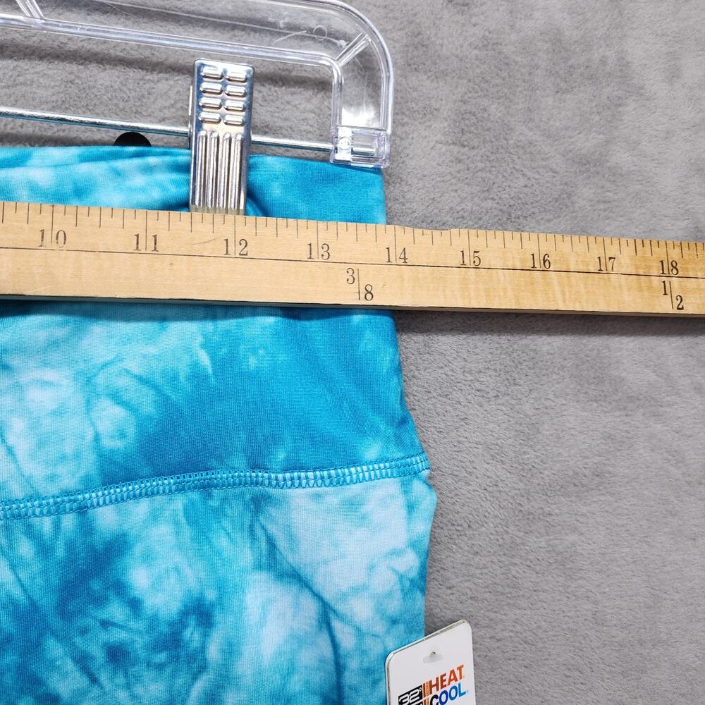 NWT 32 Degrees Women’s L High Waist Bike Shorts Caribbean Sea Tie Dye Heat Cool - Picture 7 of 9